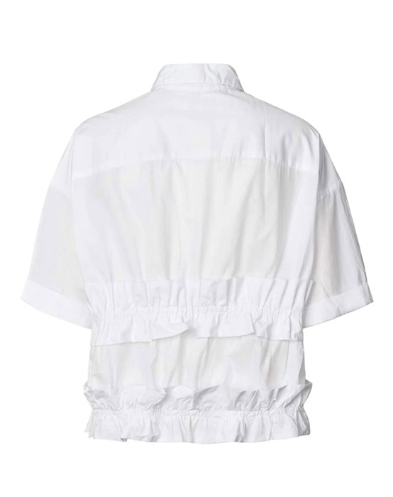 Paige Poplin Frill Top